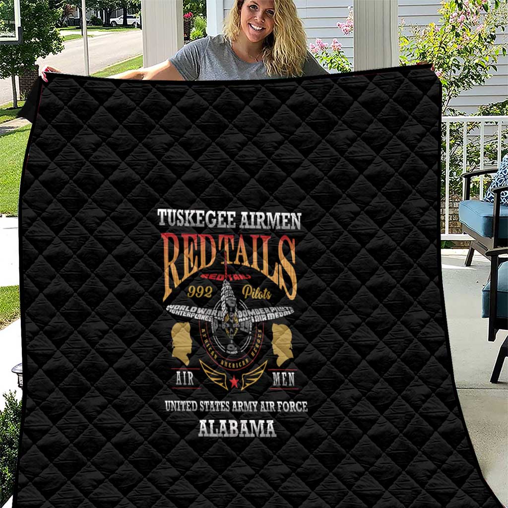 Red Tails Legacy Quilt Tuskegee Airmen WWII Heroes - Black Color - Wonder Print Shop