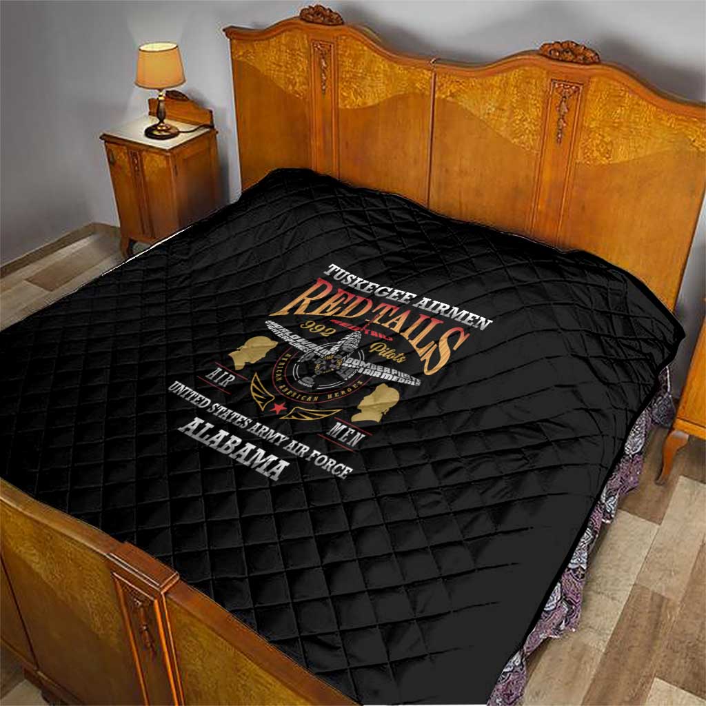 Red Tails Legacy Quilt Tuskegee Airmen WWII Heroes - Black Color - Wonder Print Shop