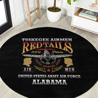 Red Tails Legacy Round Carpet Tuskegee Airmen WWII Heroes - Black Color - Wonder Print Shop