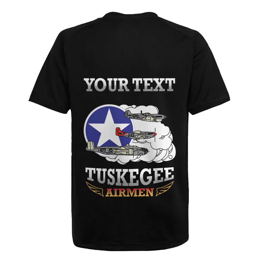 Personalized Red Tails Legacy Rugby Jersey Tuskegee Airmen WWII Heroes - Black Color - Wonder Print Shop