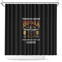 Red Tails Legacy Shower Curtain Tuskegee Airmen WWII Heroes - Black Color - Wonder Print Shop