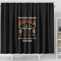 Red Tails Legacy Shower Curtain Tuskegee Airmen WWII Heroes - Black Color - Wonder Print Shop
