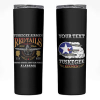 Personalized Red Tails Legacy Skinny Tumbler Tuskegee Airmen WWII Heroes - Black Color - Wonder Print Shop