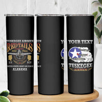 Personalized Red Tails Legacy Skinny Tumbler Tuskegee Airmen WWII Heroes - Black Color - Wonder Print Shop