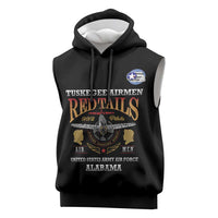 Personalized Red Tails Legacy Sleeveless Hoodie Tuskegee Airmen WWII Heroes - Black Color - Wonder Print Shop