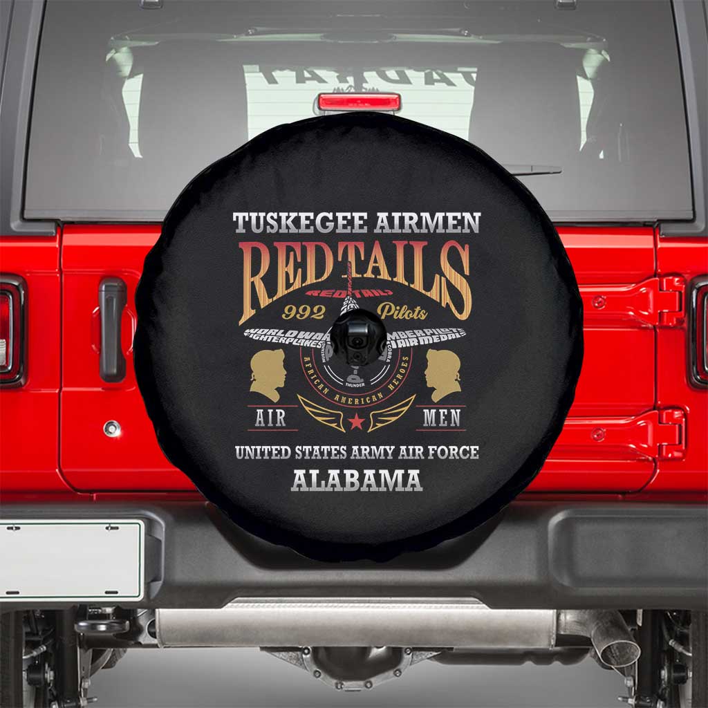 Red Tails Legacy Spare Tire Cover Tuskegee Airmen WWII Heroes - Black Color - Wonder Print Shop