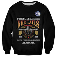 Personalized Red Tails Legacy Sweatshirt Tuskegee Airmen WWII Heroes - Black Color - Wonder Print Shop