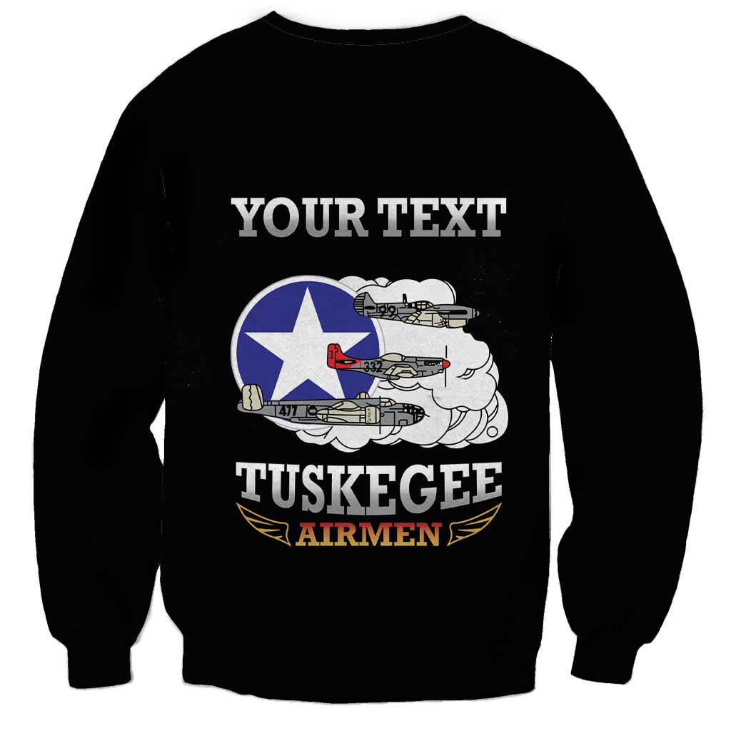Personalized Red Tails Legacy Sweatshirt Tuskegee Airmen WWII Heroes - Black Color - Wonder Print Shop