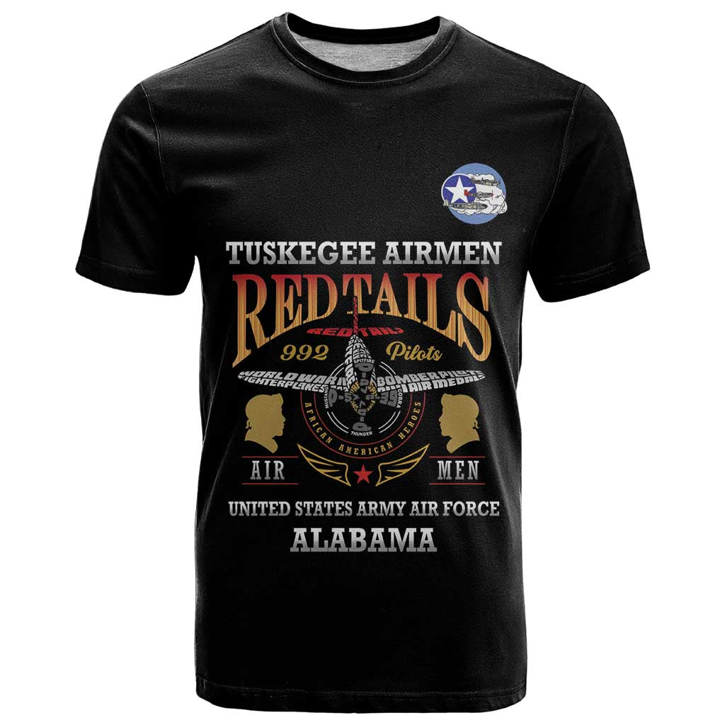 Personalized Red Tails Legacy T Shirt Tuskegee Airmen WWII Heroes - Black Color - Wonder Print Shop