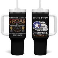 Personalized Red Tails Legacy Tumbler With Handle Tuskegee Airmen WWII Heroes - Black Color - Wonder Print Shop