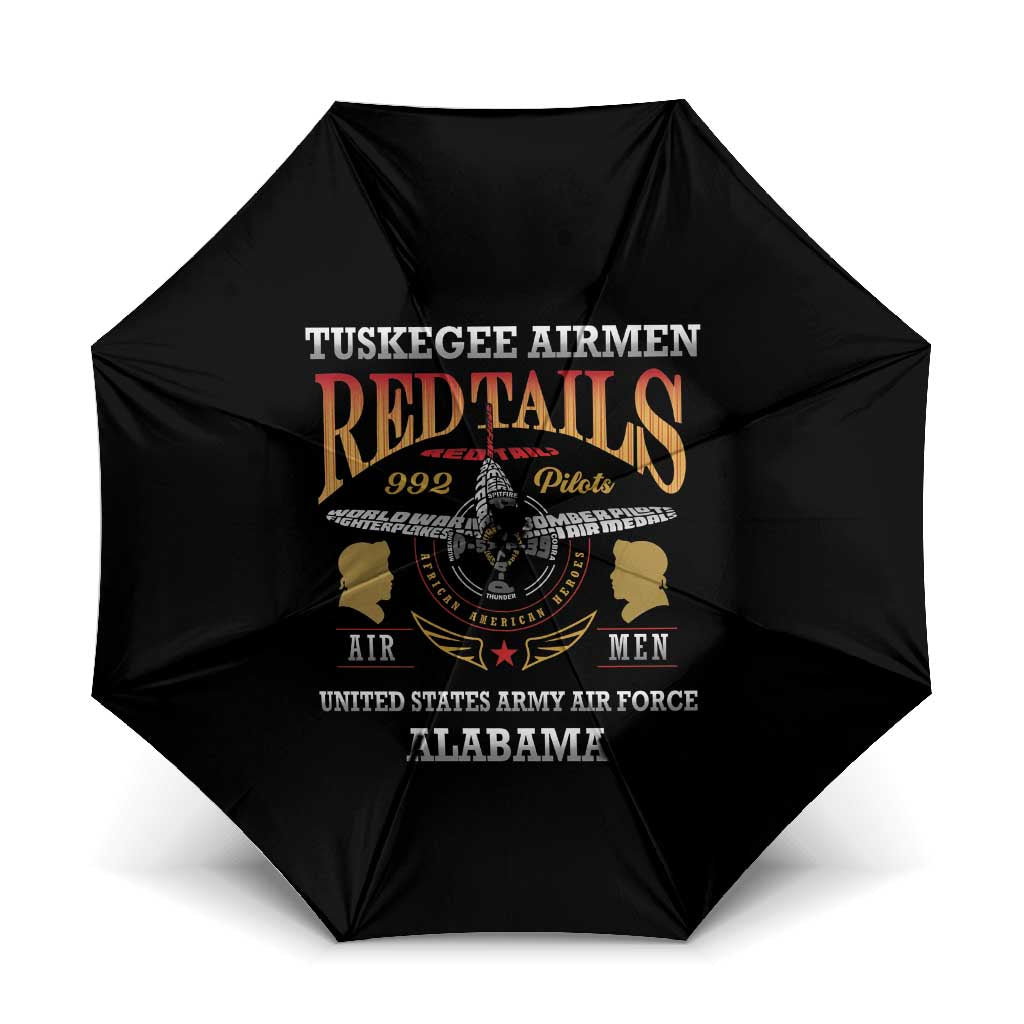 Red Tails Legacy Umbrella Tuskegee Airmen WWII Heroes - Black Color - Wonder Print Shop