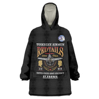 Personalized Red Tails Legacy Wearable Blanket Hoodie Tuskegee Airmen WWII Heroes - Black Color - Wonder Print Shop