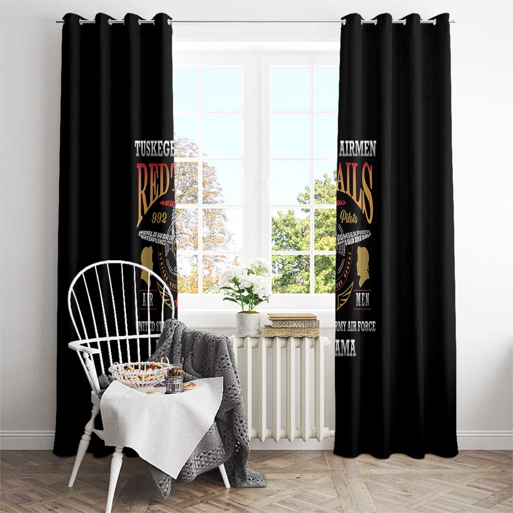 Red Tails Legacy Window Curtain Tuskegee Airmen WWII Heroes - Black Color - Wonder Print Shop
