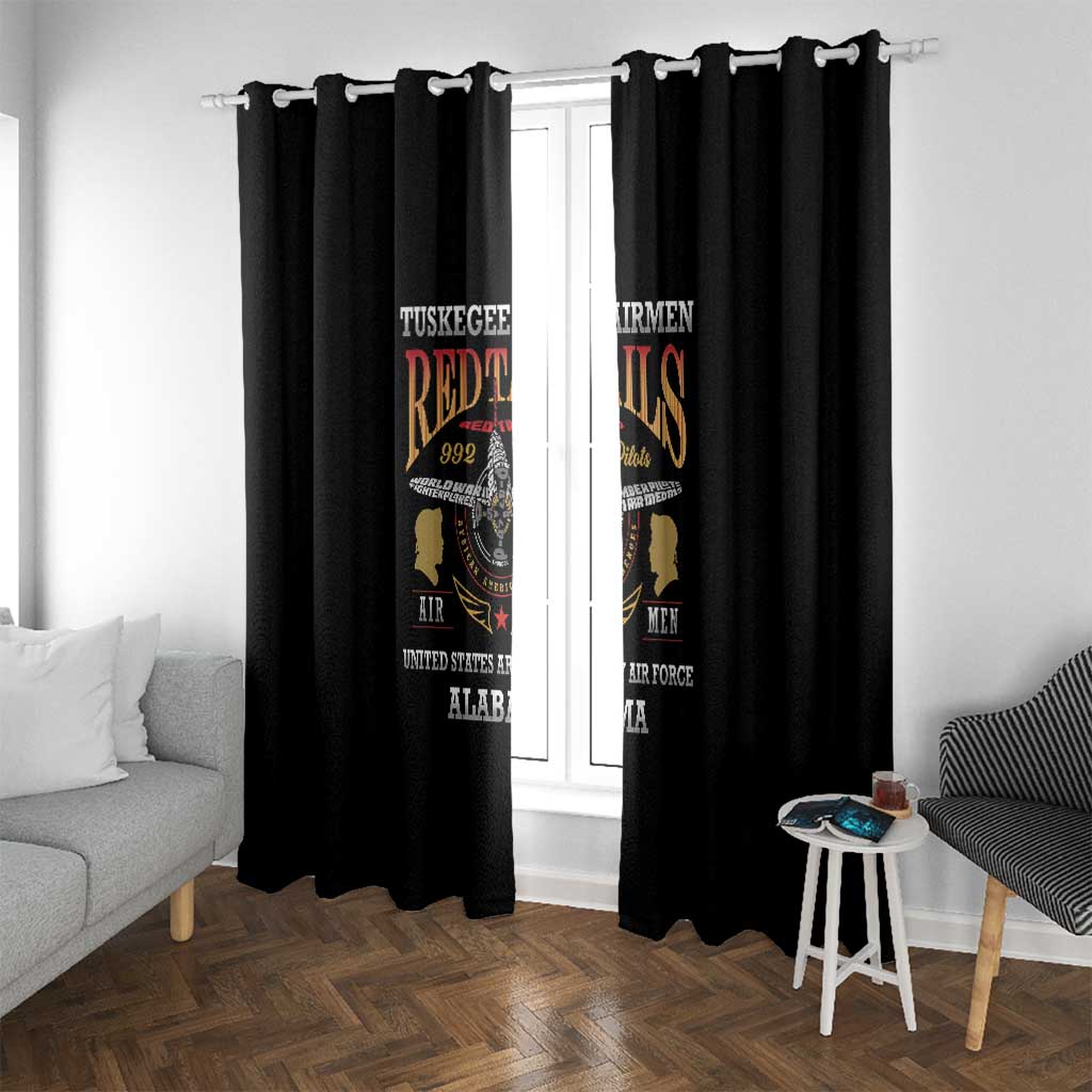Red Tails Legacy Window Curtain Tuskegee Airmen WWII Heroes - Black Color - Wonder Print Shop