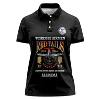 Personalized Red Tails Legacy Women Polo Shirt Tuskegee Airmen WWII Heroes - Black Color - Wonder Print Shop