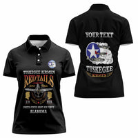 Personalized Red Tails Legacy Women Polo Shirt Tuskegee Airmen WWII Heroes - Black Color - Wonder Print Shop