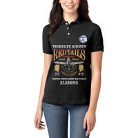 Personalized Red Tails Legacy Women Polo Shirt Tuskegee Airmen WWII Heroes - Black Color - Wonder Print Shop
