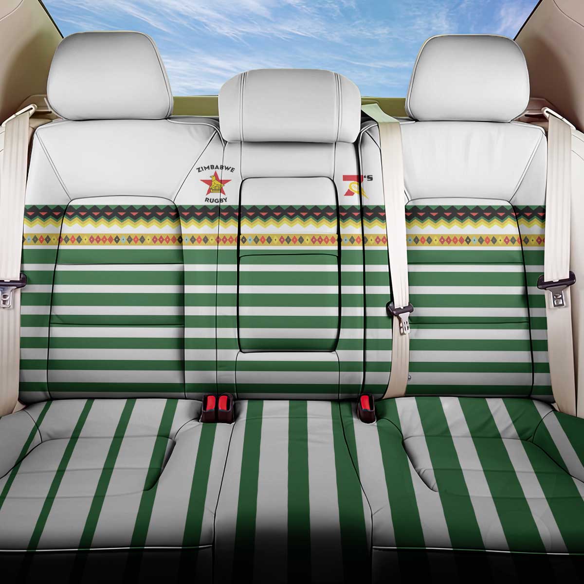 Zimbabwe Rugby Sevens Back Car Seat Cover Go Cheetahs Go - Wonder Print Shop