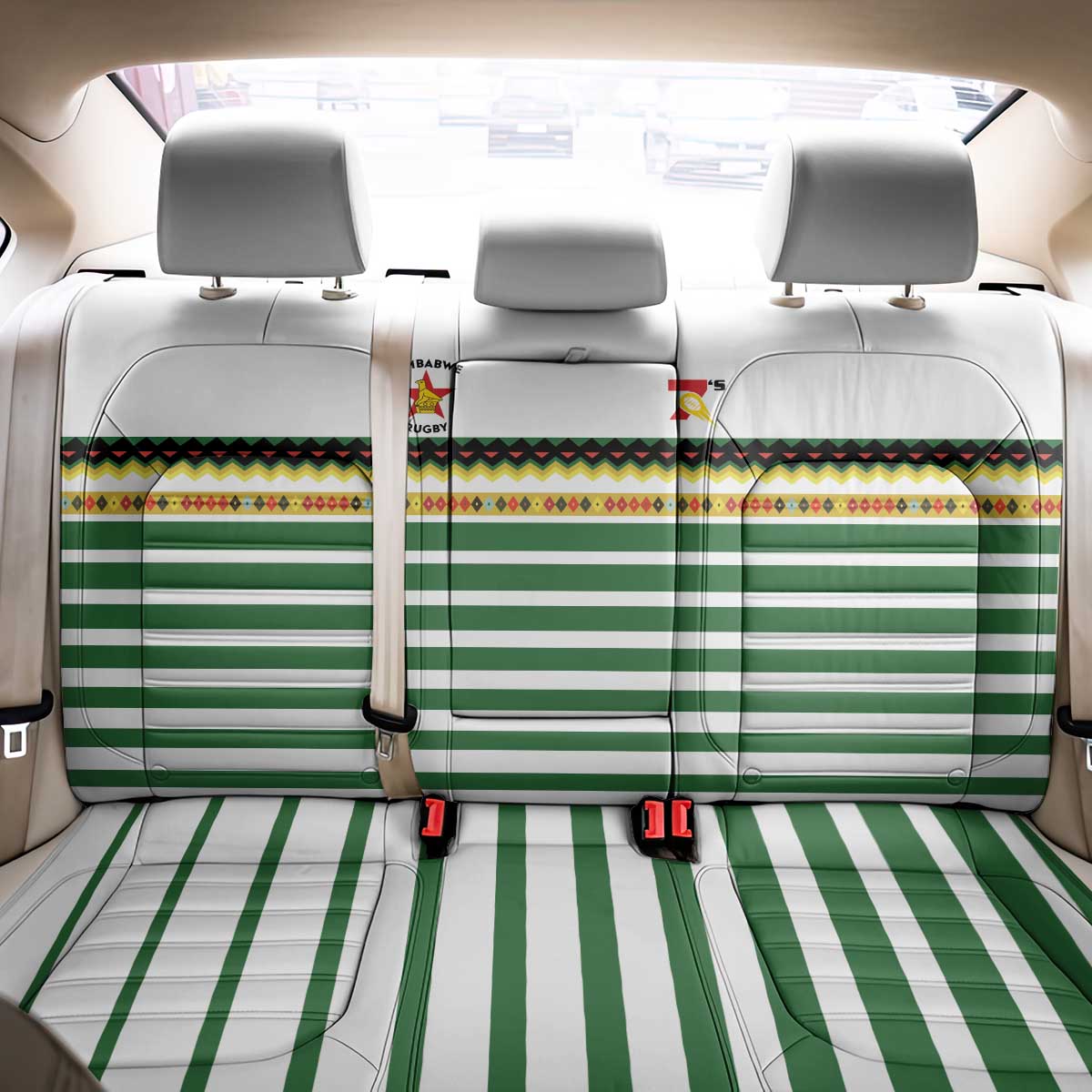 Zimbabwe Rugby Sevens Back Car Seat Cover Go Cheetahs Go - Wonder Print Shop