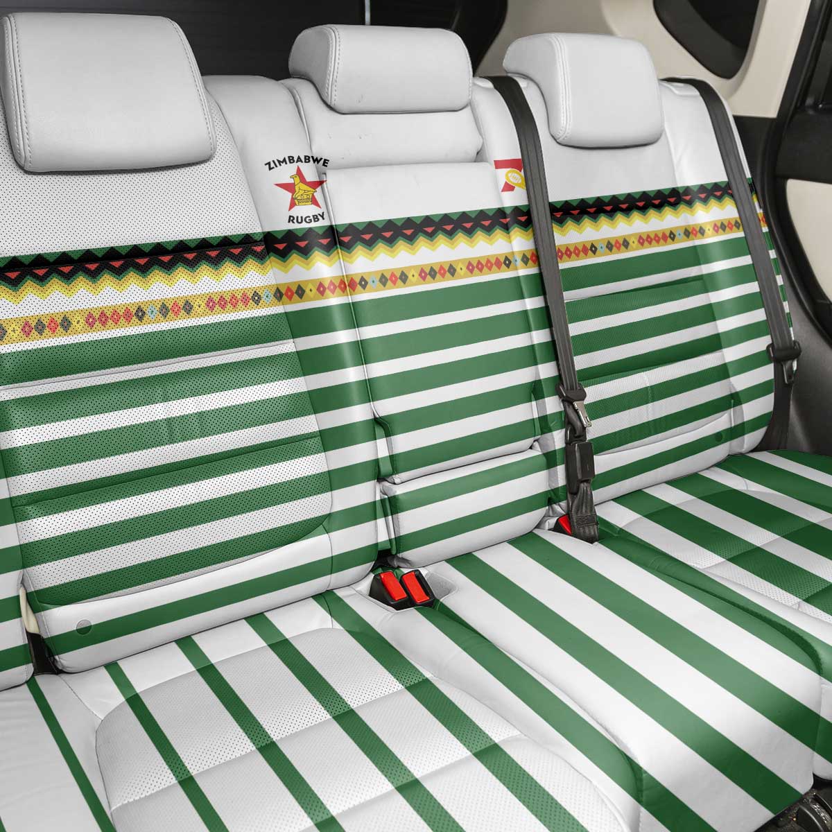 Zimbabwe Rugby Sevens Back Car Seat Cover Go Cheetahs Go - Wonder Print Shop