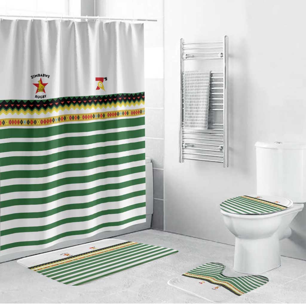 Zimbabwe Rugby Sevens Bathroom Set Go Cheetahs Go - Wonder Print Shop