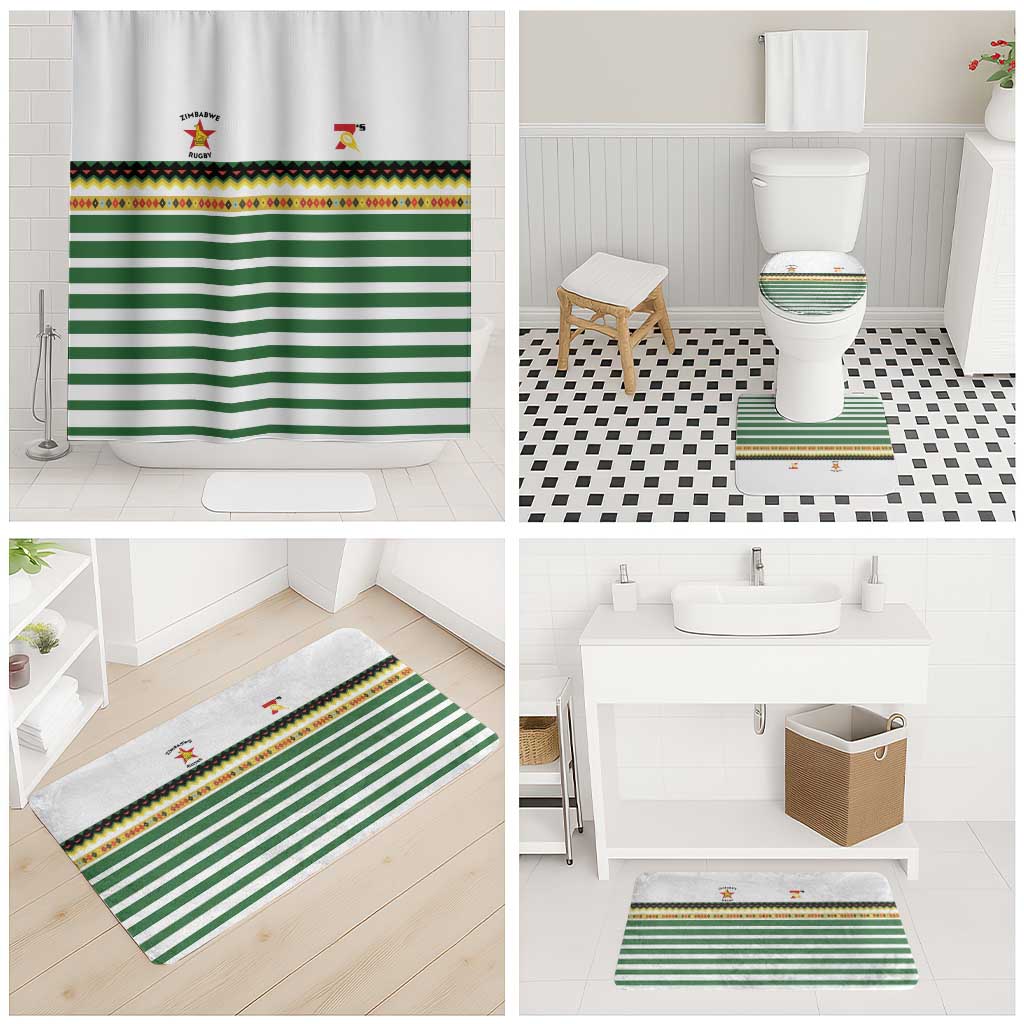 Zimbabwe Rugby Sevens Bathroom Set Go Cheetahs Go - Wonder Print Shop
