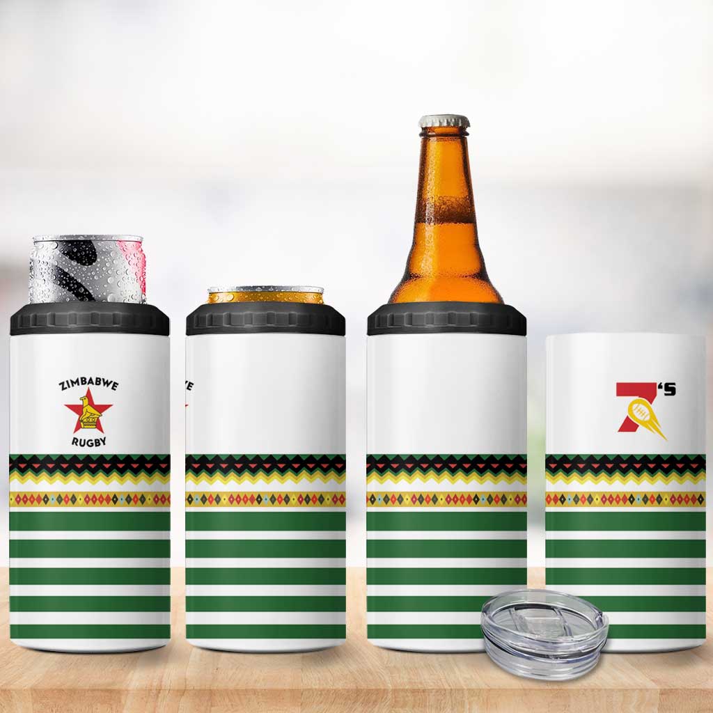 Zimbabwe Rugby Sevens 4 in 1 Can Cooler Tumbler Go Cheetahs Go - Wonder Print Shop