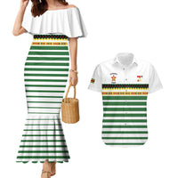 Zimbabwe Rugby Sevens Custom Couples Matching Mermaid Dress and Hawaiian Shirt Go Cheetahs Go - Wonder Print Shop