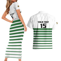 Zimbabwe Rugby Sevens Custom Couples Matching Short Sleeve Bodycon Dress and Hawaiian Shirt Go Cheetahs Go - Wonder Print Shop