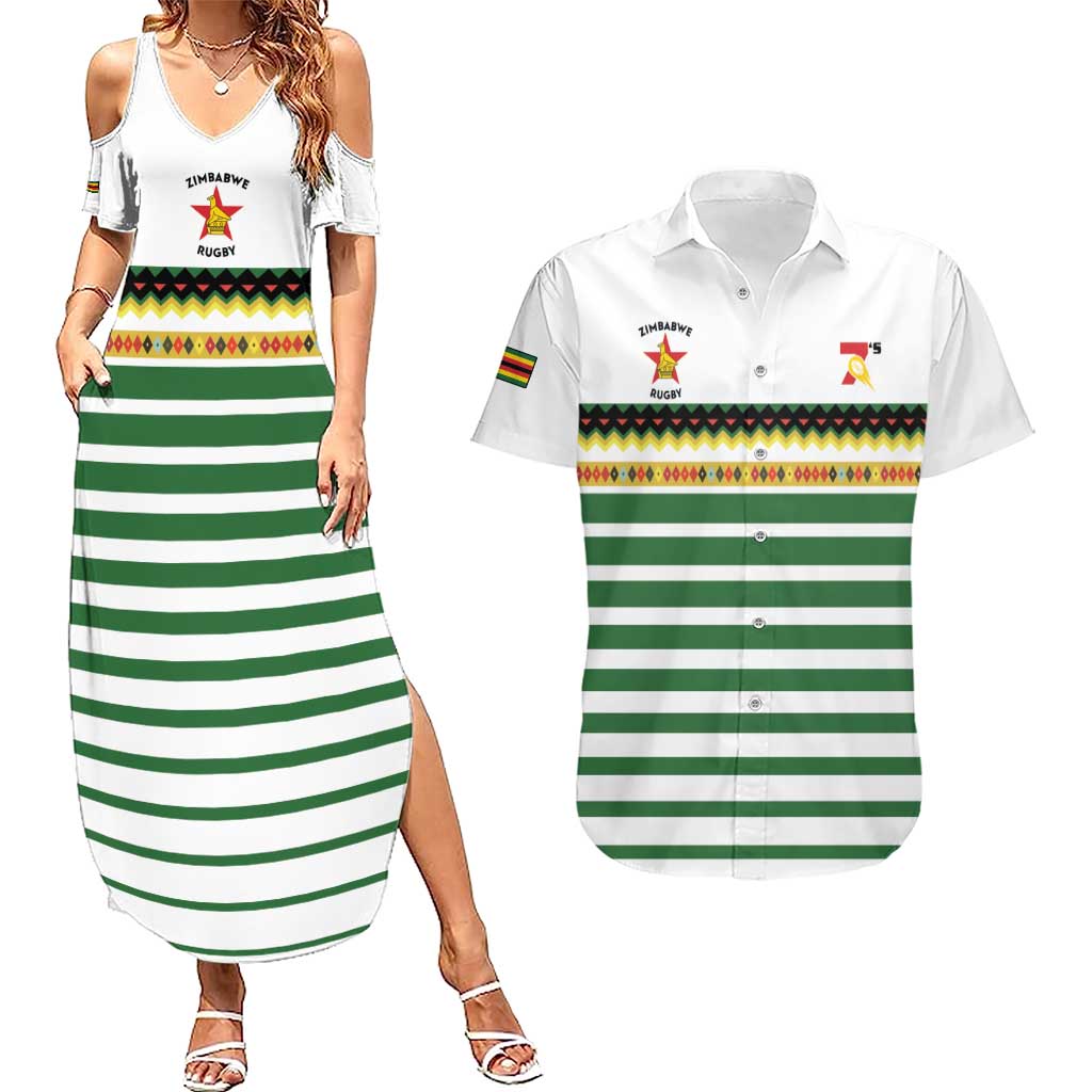 Zimbabwe Rugby Sevens Custom Couples Matching Summer Maxi Dress and Hawaiian Shirt Go Cheetahs Go - Wonder Print Shop