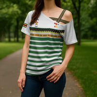 Zimbabwe Rugby Sevens Custom Cross Shoulder Shirt Go Cheetahs Go - Wonder Print Shop