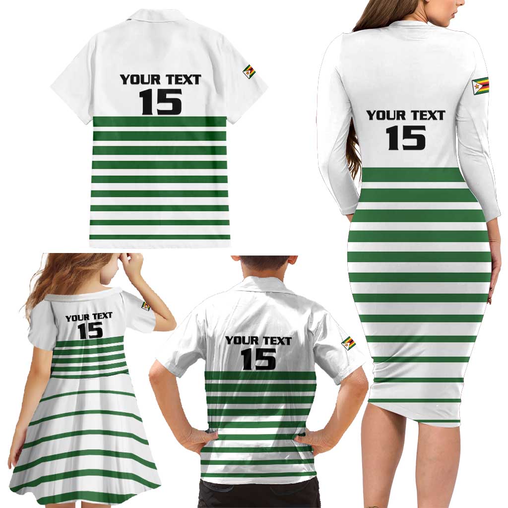 Zimbabwe Rugby Sevens Custom Family Matching Long Sleeve Bodycon Dress and Hawaiian Shirt Go Cheetahs Go - Wonder Print Shop