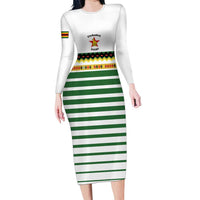 Zimbabwe Rugby Sevens Custom Family Matching Long Sleeve Bodycon Dress and Hawaiian Shirt Go Cheetahs Go - Wonder Print Shop