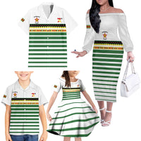 Zimbabwe Rugby Sevens Custom Family Matching Off The Shoulder Long Sleeve Dress and Hawaiian Shirt Go Cheetahs Go - Wonder Print Shop