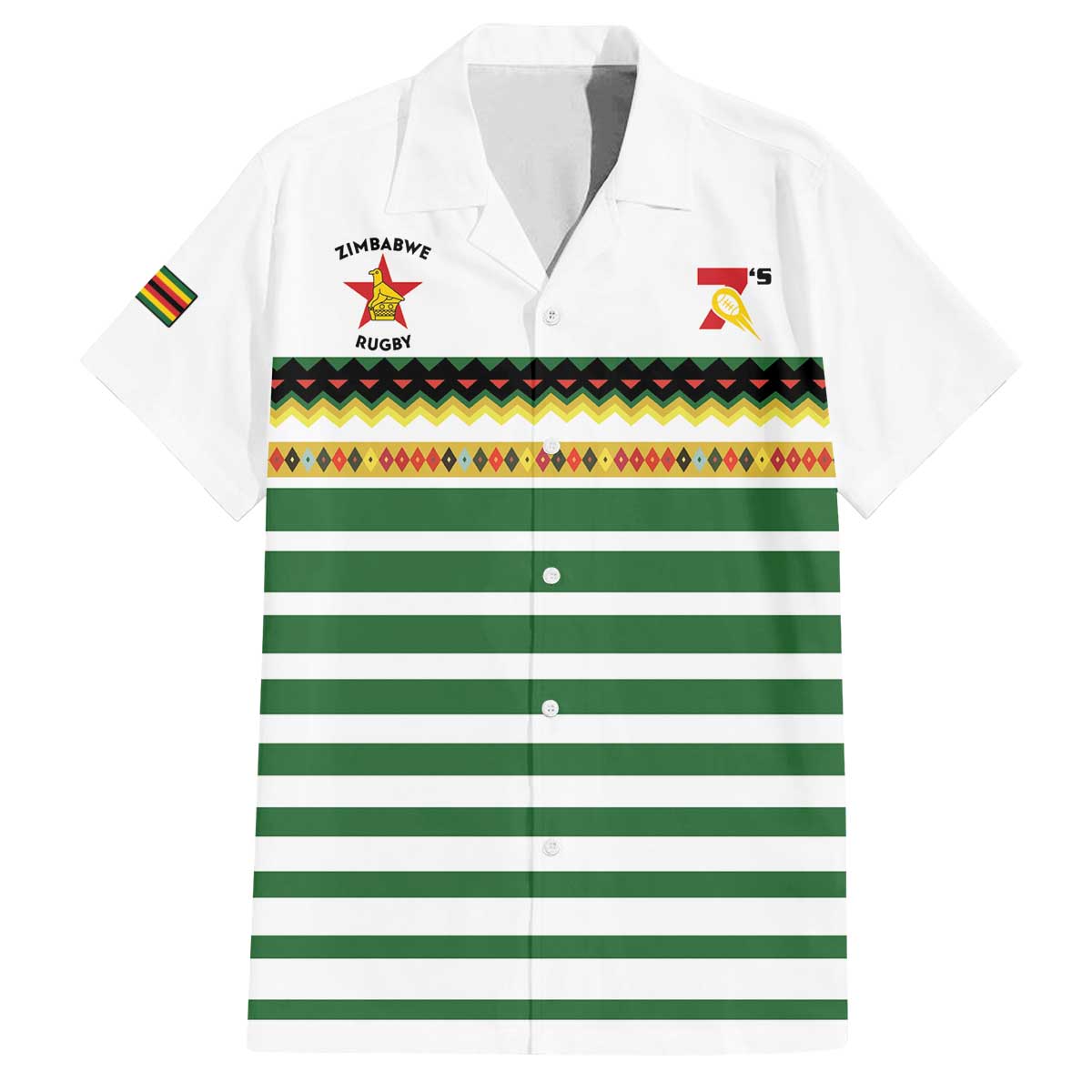 Zimbabwe Rugby Sevens Custom Family Matching Off The Shoulder Long Sleeve Dress and Hawaiian Shirt Go Cheetahs Go - Wonder Print Shop