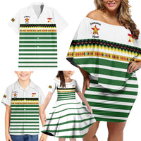 Zimbabwe Rugby Sevens Custom Family Matching Off Shoulder Short Dress and Hawaiian Shirt Go Cheetahs Go - Wonder Print Shop