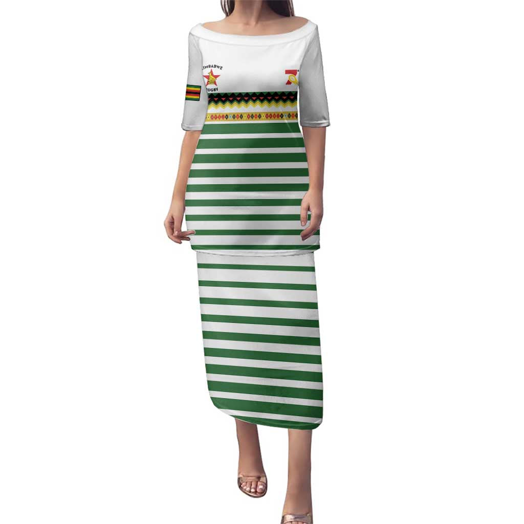 Zimbabwe Rugby Sevens Custom Family Matching Puletasi and Hawaiian Shirt Go Cheetahs Go - Wonder Print Shop