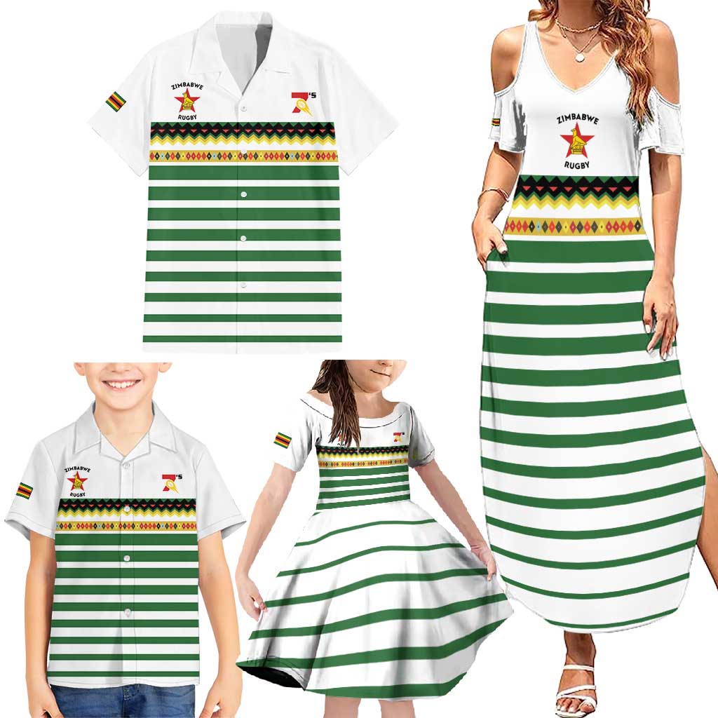 Zimbabwe Rugby Sevens Custom Family Matching Summer Maxi Dress and Hawaiian Shirt Go Cheetahs Go - Wonder Print Shop