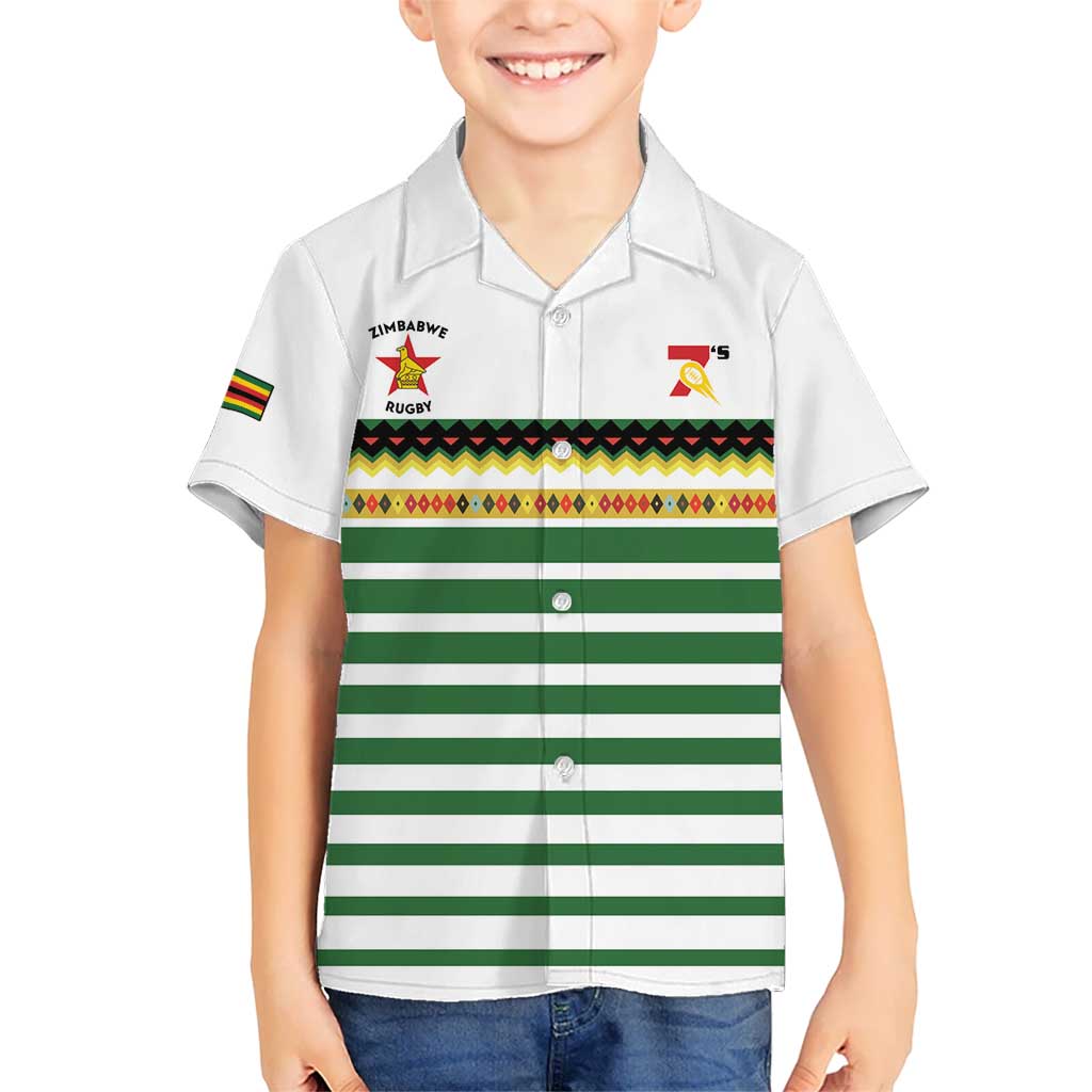 Zimbabwe Rugby Sevens Custom Kid Hawaiian Shirt Go Cheetahs Go - Wonder Print Shop