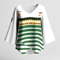 Zimbabwe Rugby Sevens Custom Kimono Sleeve Blouse Go Cheetahs Go - Wonder Print Shop