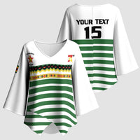 Zimbabwe Rugby Sevens Custom Kimono Sleeve Blouse Go Cheetahs Go - Wonder Print Shop
