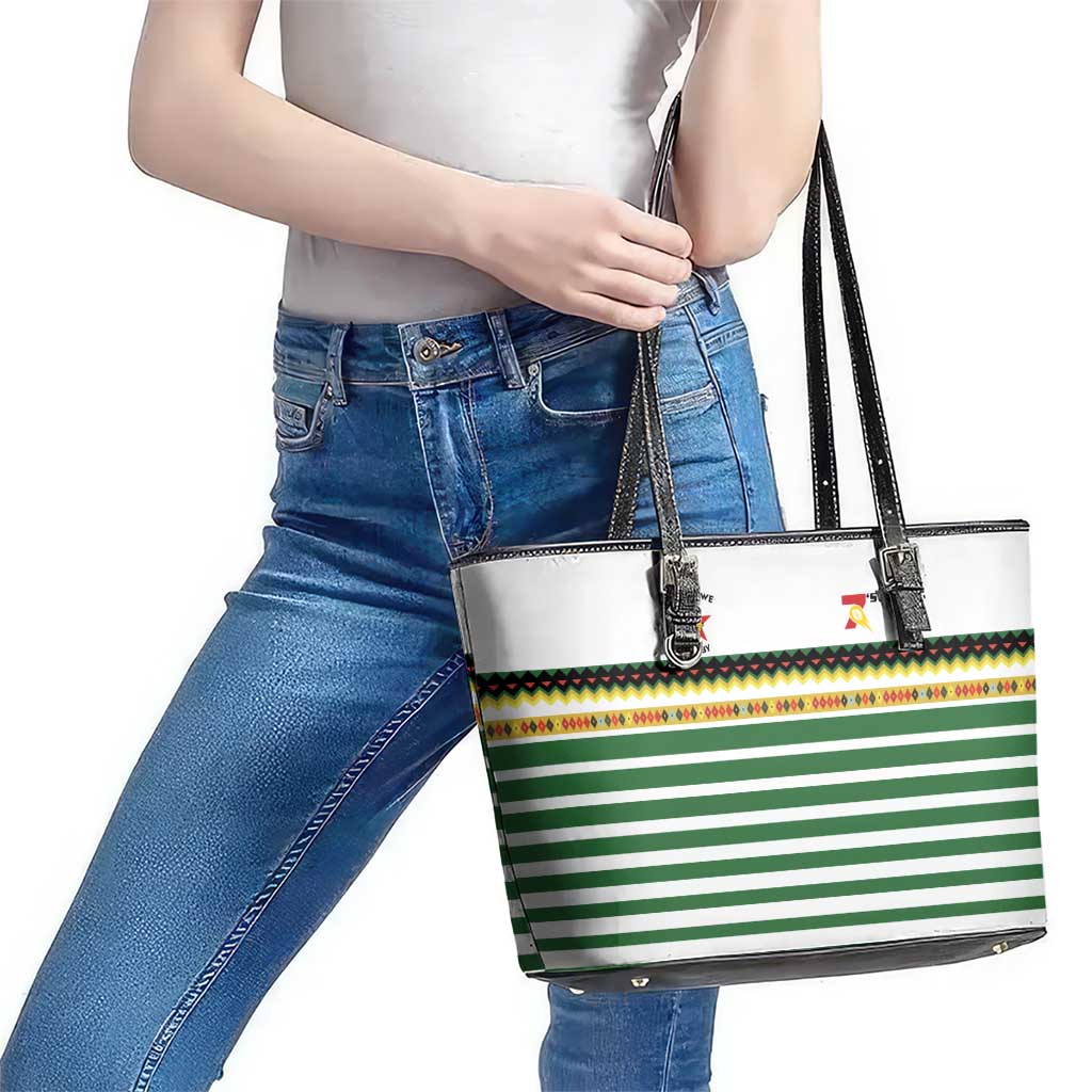 Zimbabwe Rugby Sevens Leather Tote Bag Go Cheetahs Go - Wonder Print Shop