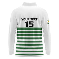 Zimbabwe Rugby Sevens Custom Long Sleeve Polo Shirt Go Cheetahs Go - Wonder Print Shop