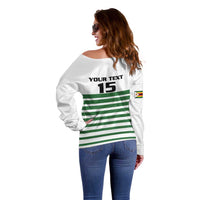 Zimbabwe Rugby Sevens Custom Off Shoulder Sweater Go Cheetahs Go - Wonder Print Shop