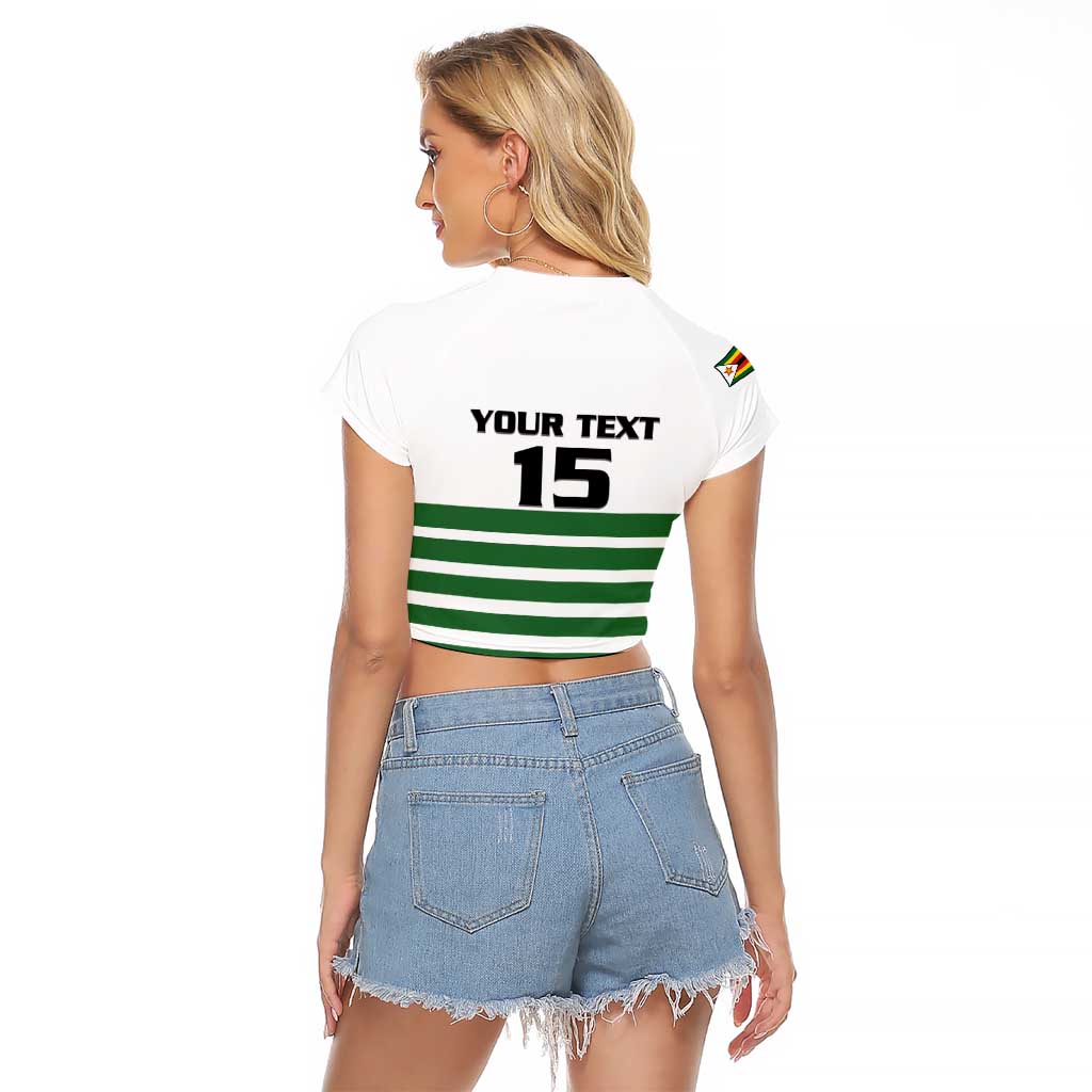 Zimbabwe Rugby Sevens Custom Raglan Cropped T Shirt Go Cheetahs Go - Wonder Print Shop