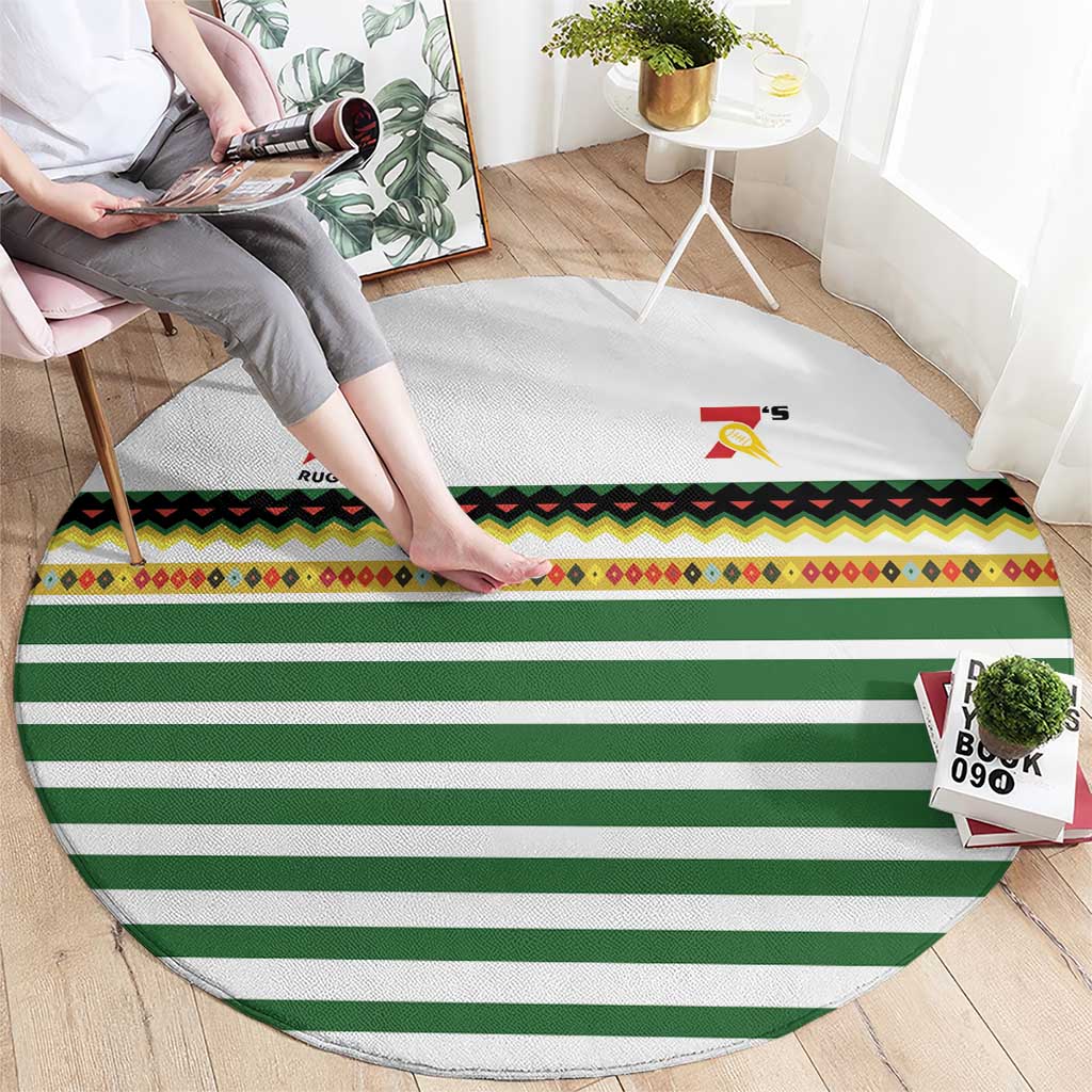 Zimbabwe Rugby Sevens Round Carpet Go Cheetahs Go - Wonder Print Shop