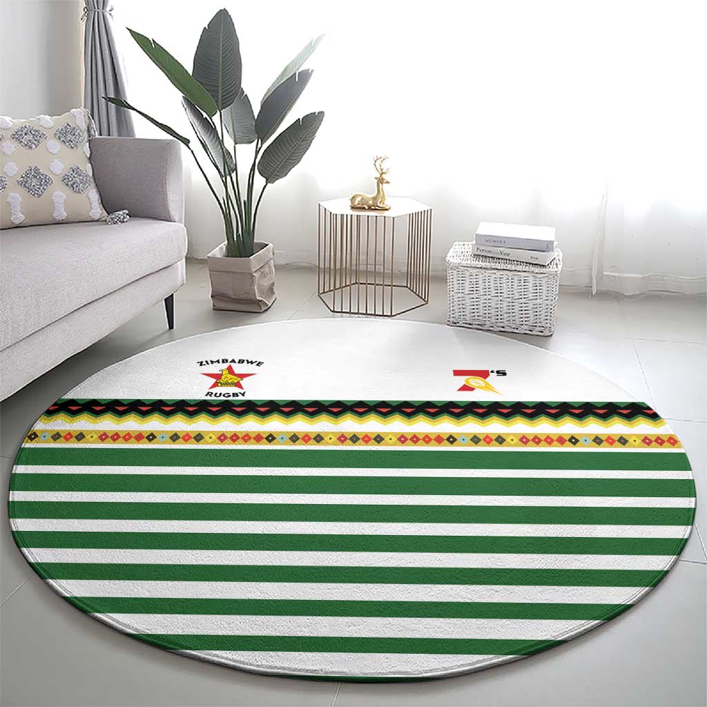 Zimbabwe Rugby Sevens Round Carpet Go Cheetahs Go - Wonder Print Shop