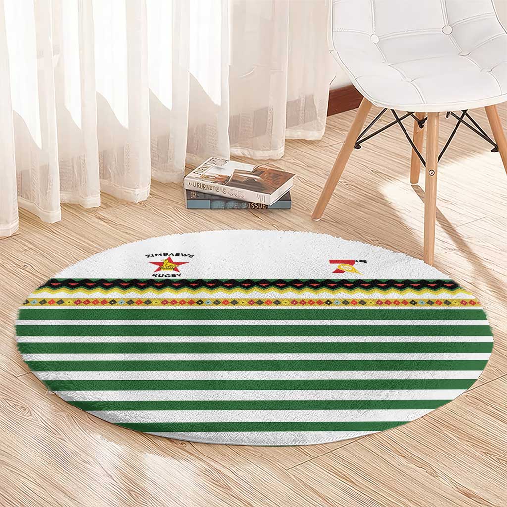 Zimbabwe Rugby Sevens Round Carpet Go Cheetahs Go - Wonder Print Shop