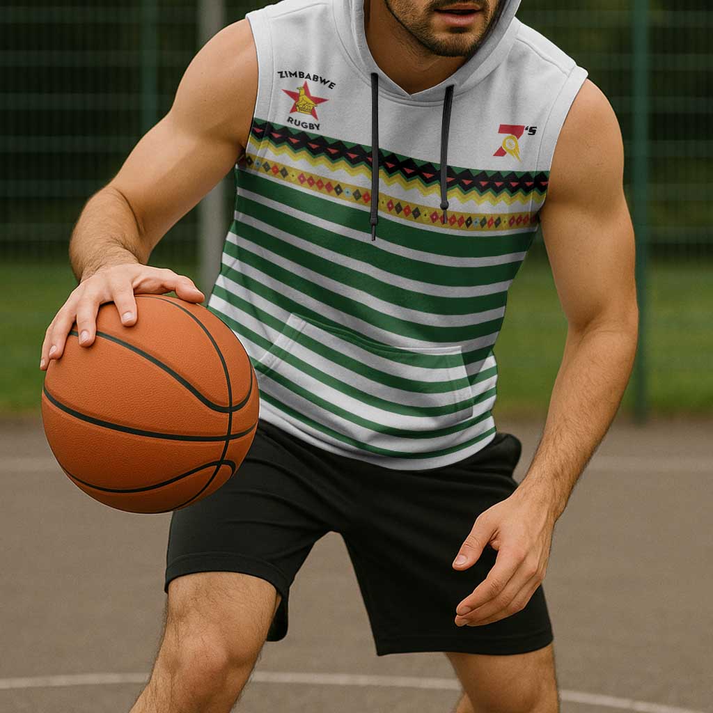 Zimbabwe Rugby Sevens Custom Sleeveless Hoodie Go Cheetahs Go - Wonder Print Shop