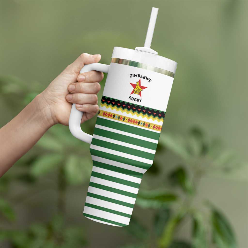 Zimbabwe Rugby Sevens Tumbler With Handle Go Cheetahs Go - Wonder Print Shop